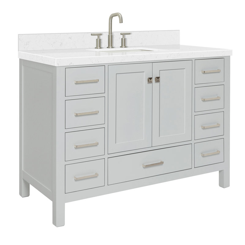 Ensemble de meuble-lavabo simple 48 po , Rectangular, Gris
