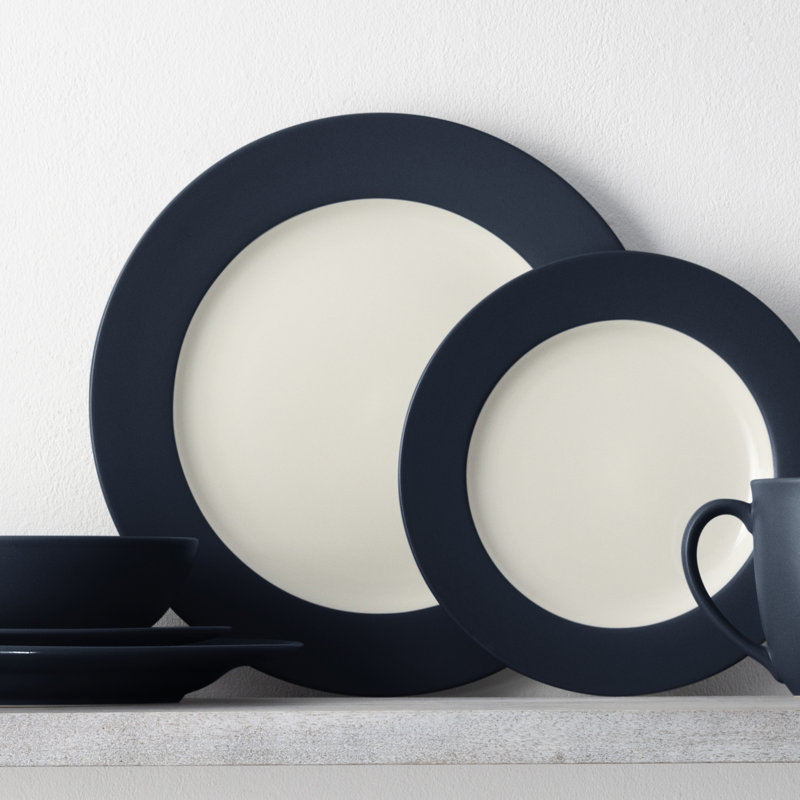 Assiettes plates Noritake Colorwave, 11 po, Bleu marine