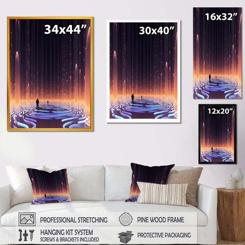 «Wandering Through The Blue Labyrinth Of The Mind I», reproduction sur toile, 32" H x 16" W, Toile tendue