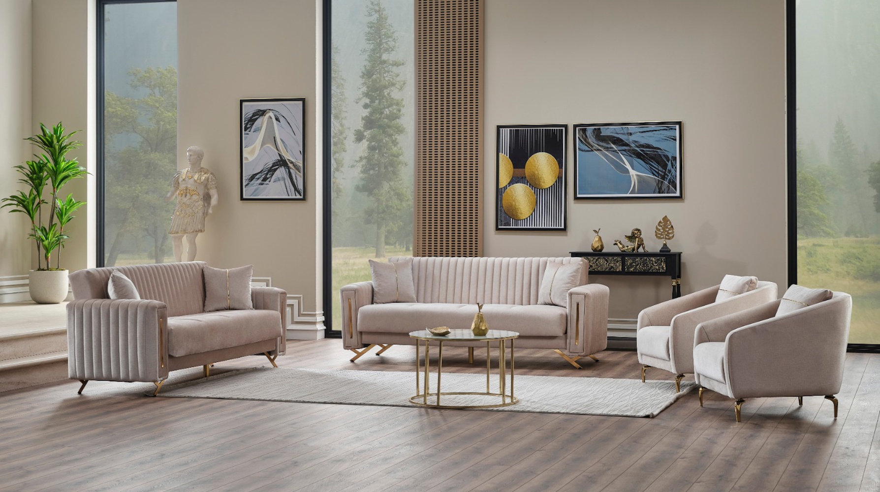 Everly Quinn Poler 4 - Piece Living Room Set | Wayfair