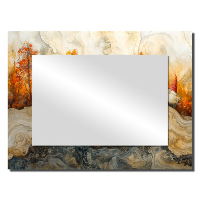 Autumn Gnomes Family Into The Woods II - Abstract Mirror Wall Decor - Printed On Metal