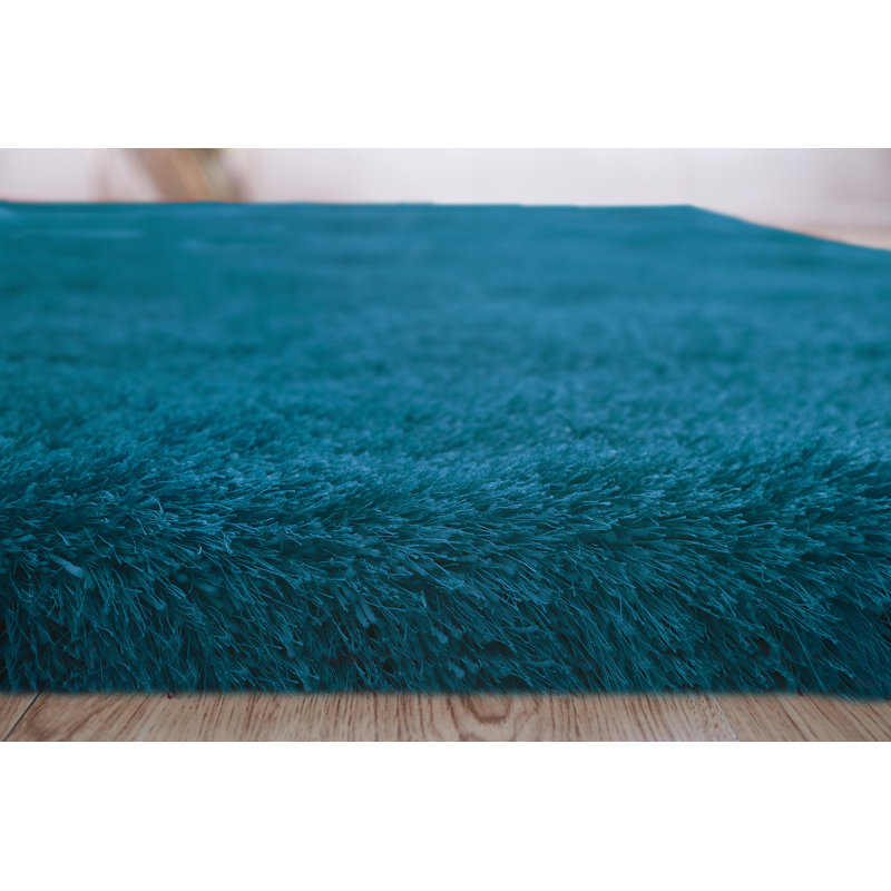 Tapis indigo touffeté à la main Cuyahoga, Rectangle 8 pi x 10 pi