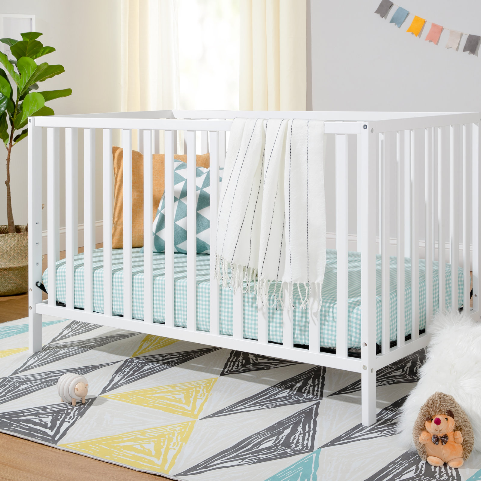 Union 4-in-1 Convertible Crib, White