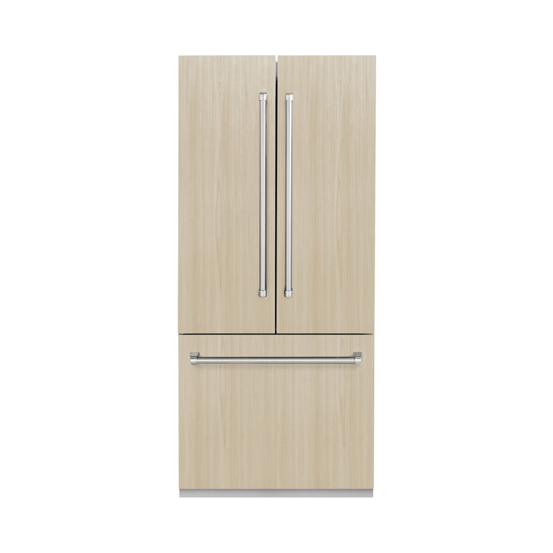 ZLINE 36 in. French Door Built-In Refrigerator in DuraSnow Steel with Stainless Steel Interior, Multicolored