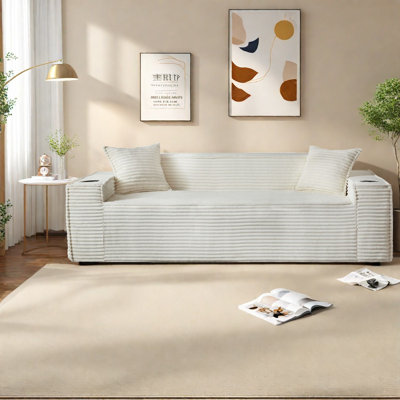 Compression Sofas With Storage, 80.7 Inch Modern Corduroy Couch For Home