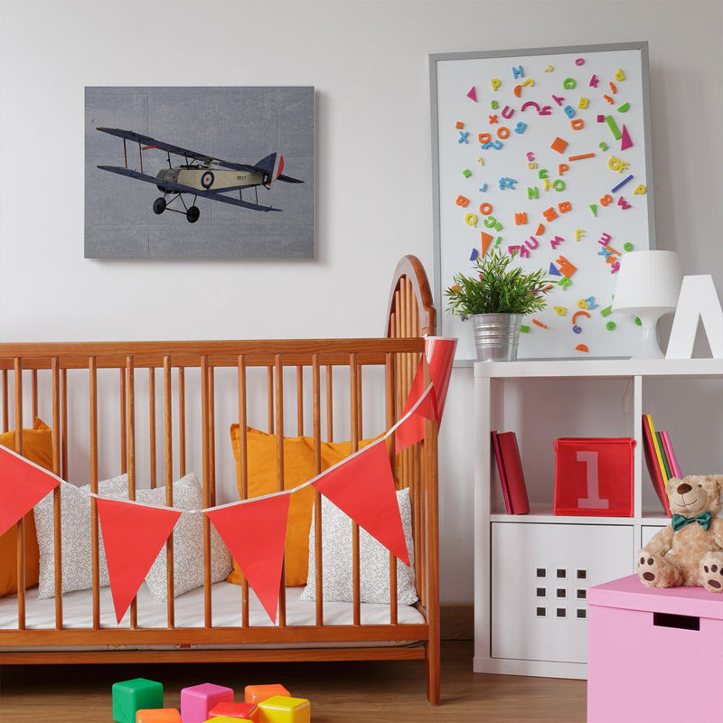 Décoration murale Lepe avion militaire pour enfants, Toile tendue, H 24 po x l 30 po