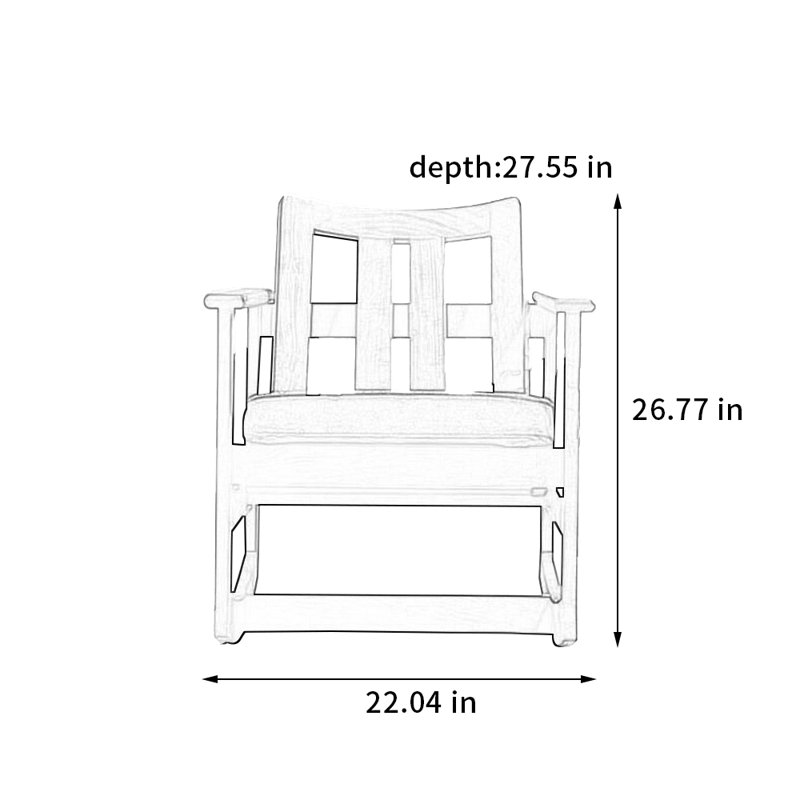 Chaise berçante décontractée en bois massif
