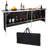 Dejoode Rectangular Wood Metal Folding Outdoor Bar Table , 78'' in. W 15'' in. D