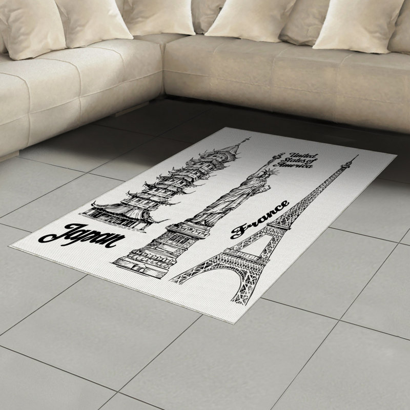 Tapis décoratif en polyester à haute densité, Rectangle— 4 pi x 5 pi 8 po