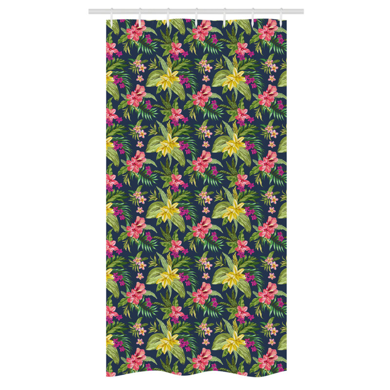 Floral Shower Curtain with Hooks Included, 36" W x 72" L