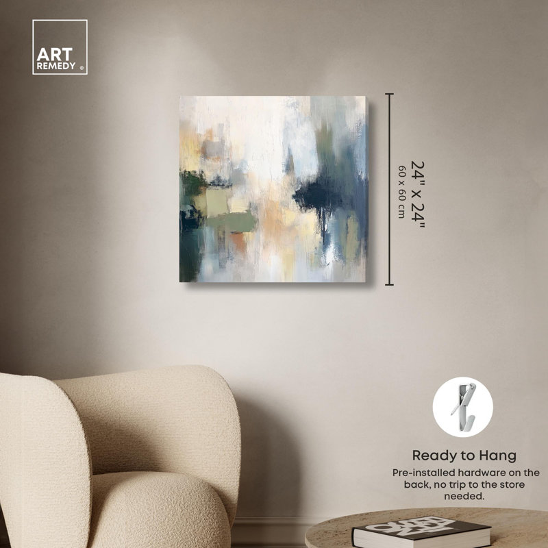 «Abyssal Light Canvas Contemporary Abstract» par Art Remedy, H 24 po x l 24 po, Toile tendue