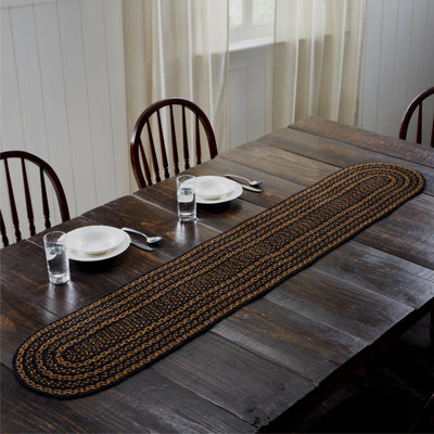 Black & Tan Jute Table Runner
