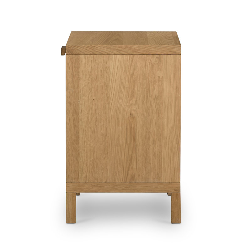 Allegra Honey Oak & Cream Cane Single Drawer Nightstand