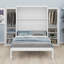 Lit escamotable avec deux garde-robes et tablette de rangement-1076453442