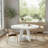 White Round Dining Table For 4-6 People: Wooden Base, Suitable For Kitchen And Living Areas.-1275041527