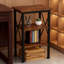 Table de chevet moderne en X avec deux tablettes de rangement, table de bout robuste pour la chambre à coucher et le salon, stabilité et organisation accrues