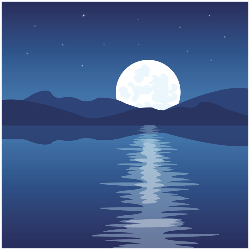 Reflection Of The Moon - Wrapped Canvas Print, 91cm H x 91cm W x 3.8cm D