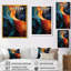 Décoration murale rétro bleu orange liquide - Vagues-1062869486-1062869474