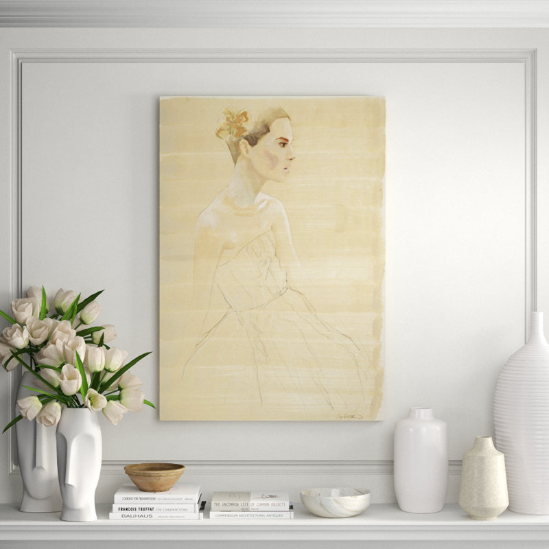 Study - Expectant Print by Sarah Atkinson, 43" H x 30" W x 1.5" D, Glass Coat