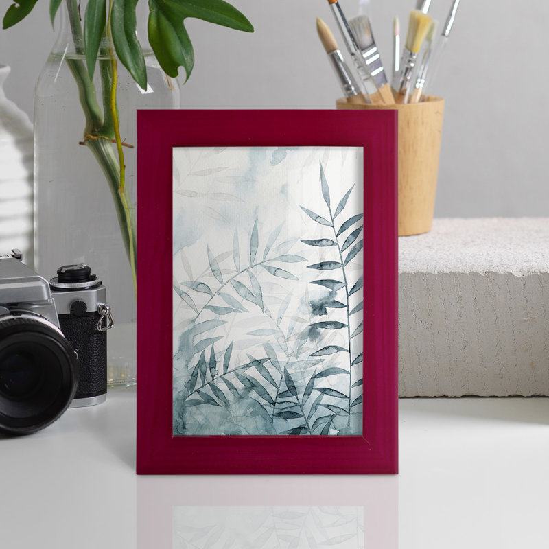 Bamboo Whisper II - Impression encadrée avec verre, Rouge, H 6 po x l 4 po x P 1 po