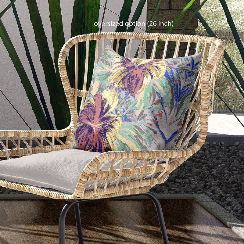 Vibrant Floral Square Indoor/Outdoor Reversible Pillow