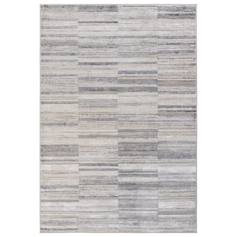 Anandita Stripe Grey Area Rug, Rectangle 120 x 160 cm