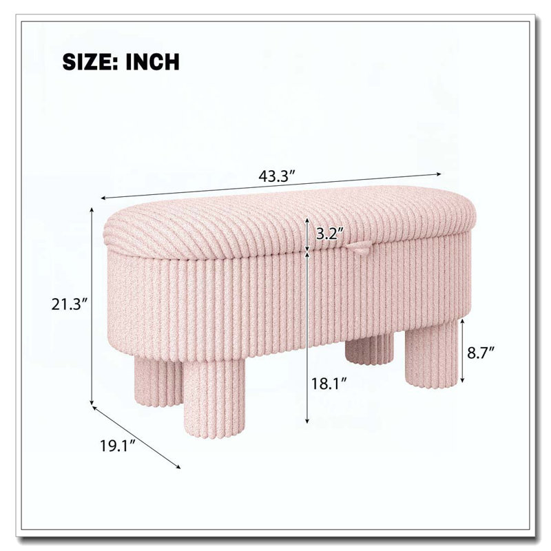 Banc rembourré Modern, Rose