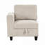 Fauteuil d'appoint modulaire à un accoudoir, revêtement multifonctionnel en velours côtelé beige avec caractéristiques intégrées