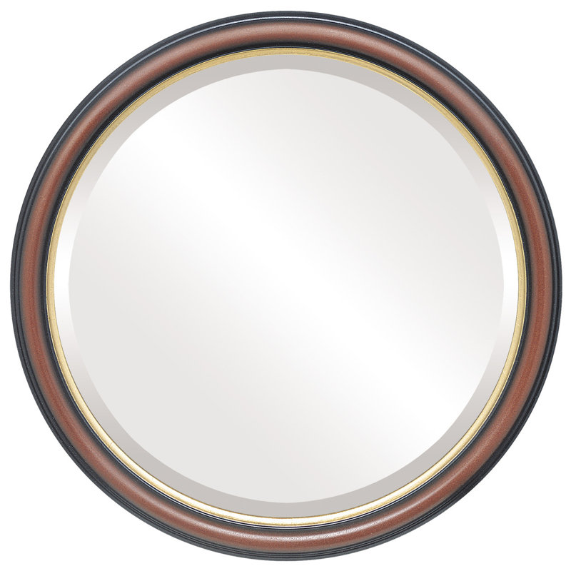 Jaysten Round Mirror, 15" H x 15" W, Rosewood