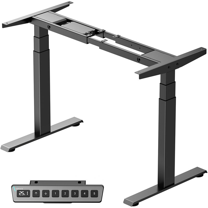 Bureau debout standard VVENACE, H 46,5 po x l 59 po x P 29,53 po, Blanc, Noir