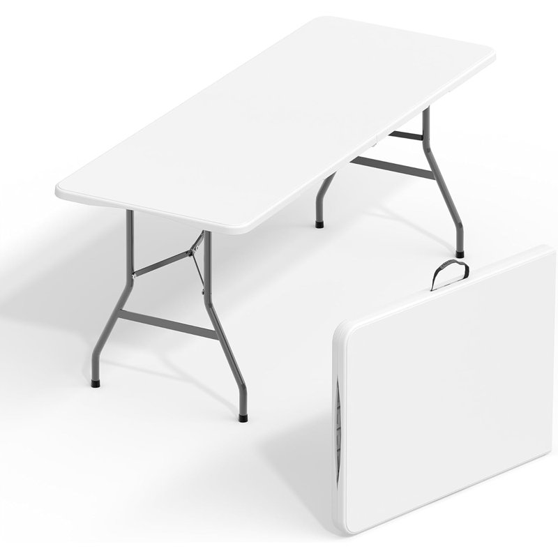 Table pliante portative 6 pi, avec poignée de transport, Stainless Steel