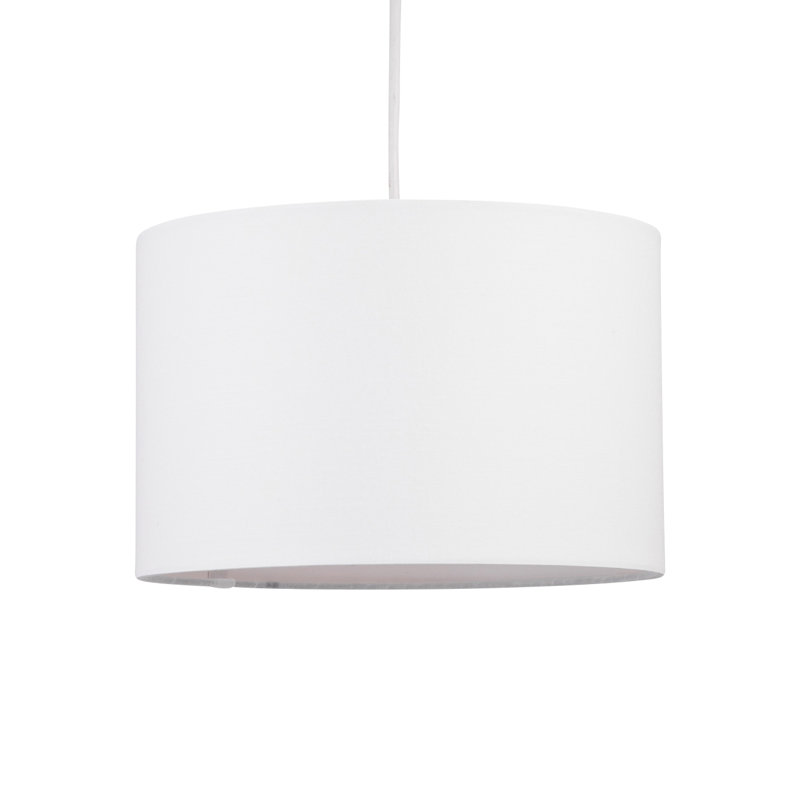 16cm H Cotton Drum Pendant Shade ( Uno ), White