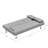 Sofa Bed with Armrest, Two Holders, Wood Frame, Stainless Steel Legs, Futon Grey PVC-550717398