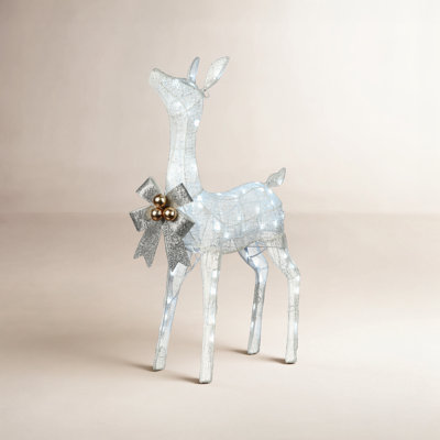 The Holiday Aisle® 36" Pre-Lit Glitter Fawn