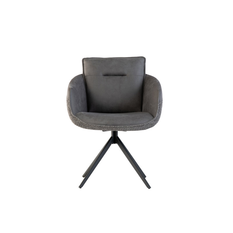 Ervine 48cm H Upholstered Metal Armchair in Grey