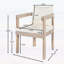 Ensemble de 2 chaises de salle à manger en bois d'acacia, fauteuils avec coussins crème, sièges confortables pour le balcon, la cour et le jardin