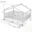 Lit de maison en bois avec deux tiroirs, conception durable pour les chambres d'enfants-362406233-362406242