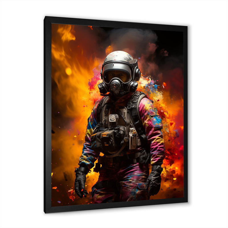 «Soldier Street Art Rebellion», Cadre simple noir, H 32 po x l 24 po x P 1 po