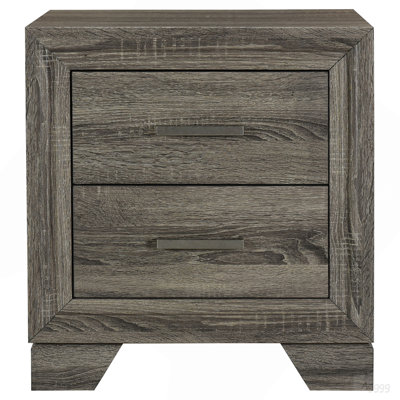 Funston Brown Oak 2-drawer Nightstand Bedside Table
