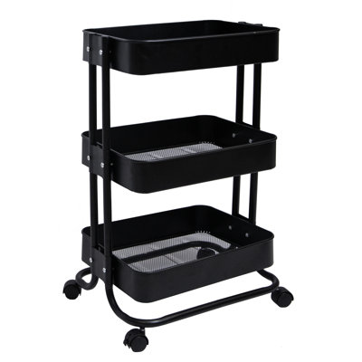 39cm W Metal Shelving Unit with Wheels