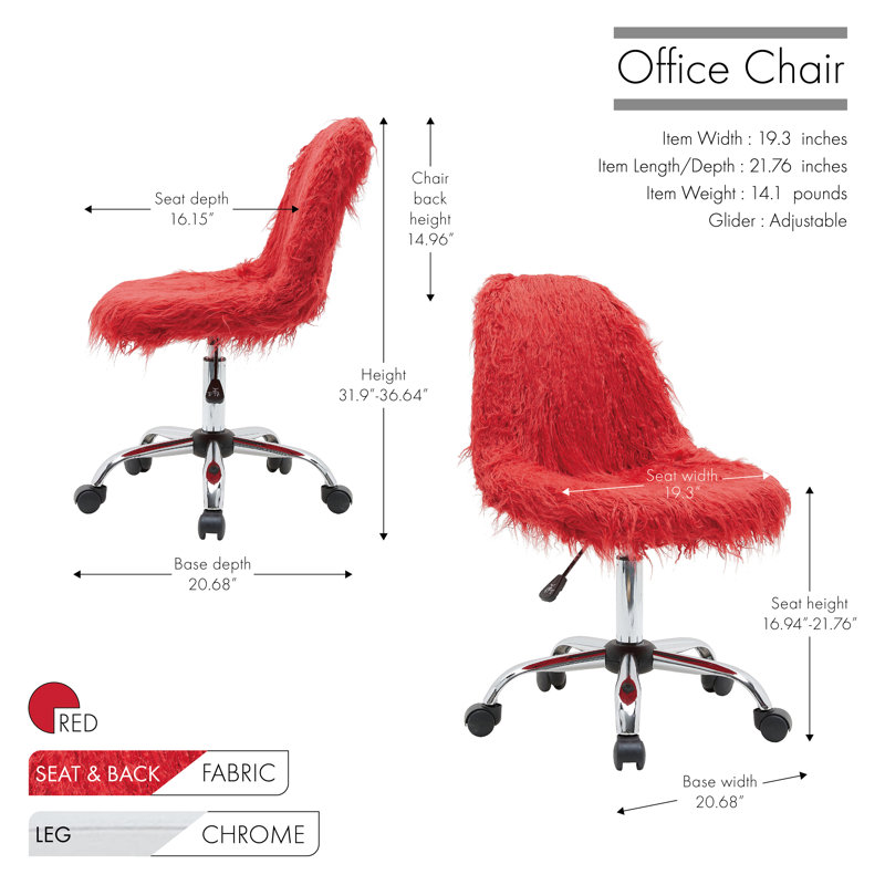 Chaise de bureau Sudhir, Rouge