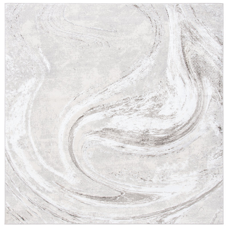 Tapis abstrait Nishia Performance, Carré 6 pi 7 po