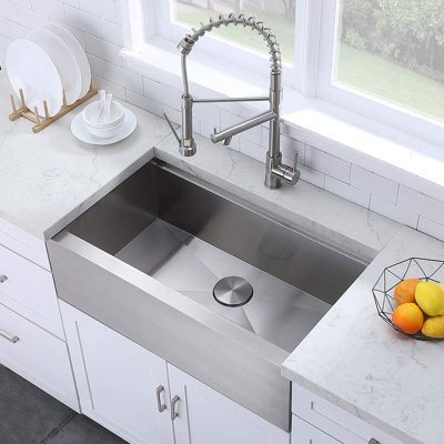33'' L Farmhouse / Apron Stainless Steel Kitchen Sink