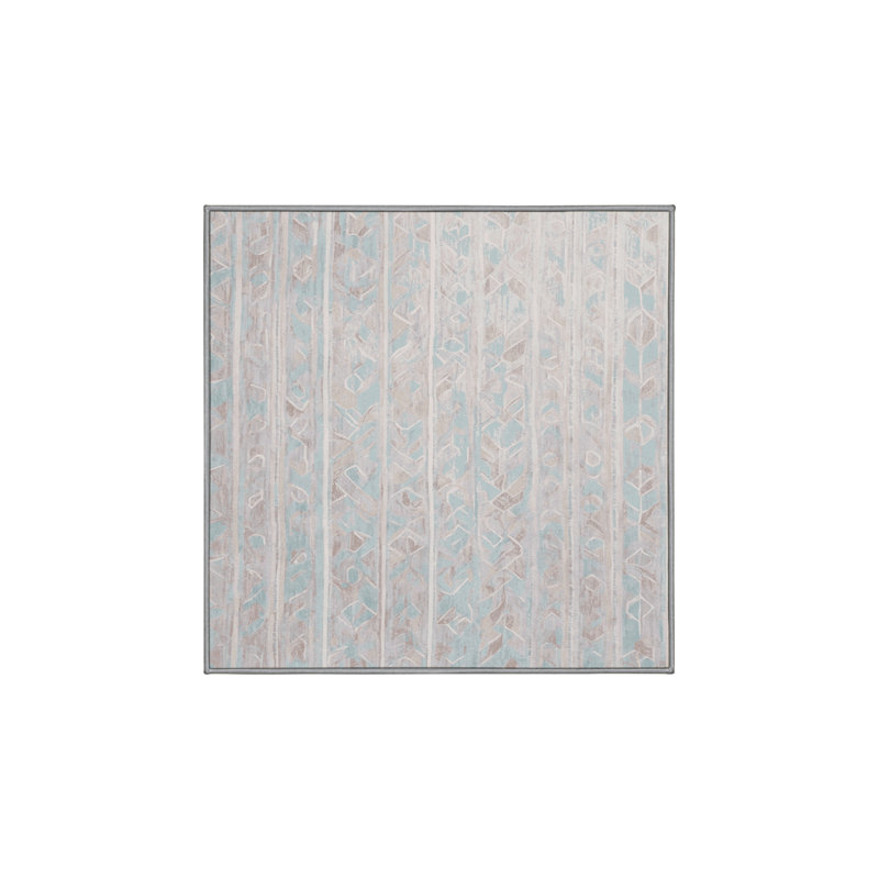 Machine Washable Gray Area Rug, Square 6'