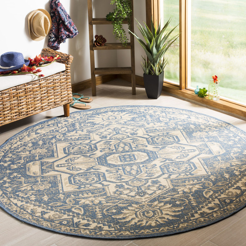 Tapis d'intérieur / extérieur Donivin Linden, Rond 6 pi 7 po