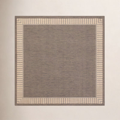 Black Cocoa Brown Flatweave Outdoor Rug