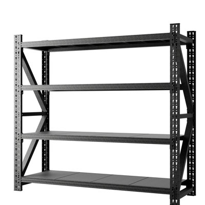 Très grande tablette en métal noir H 69 po x l 75 po x P 23,7 po pour atelier et entrepôt