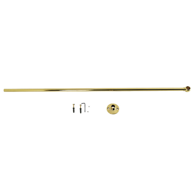Kingston Brass Vintage Shower Curtain Rod Support, Polished Brass