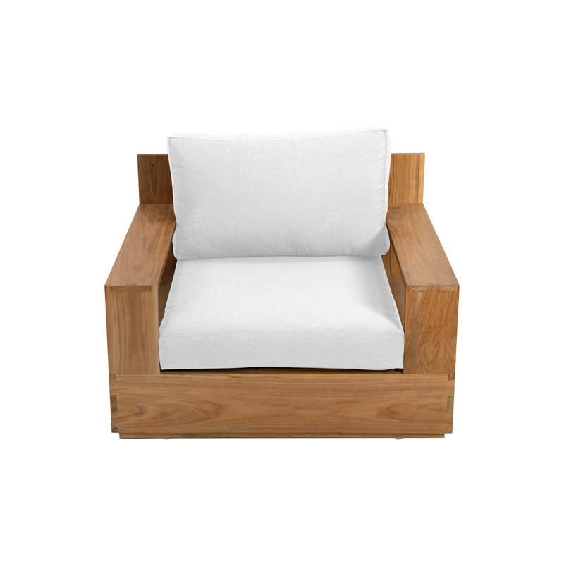 Pacific Outdoor 6 - Piece Teak Conversation Set with Sunbrella Cushions, White