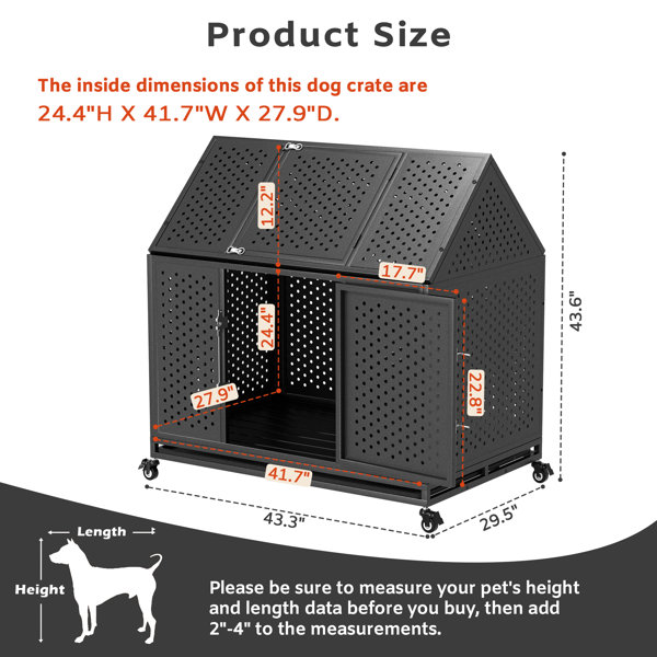View of Tucker Murphy Pet™ Heavy Duty Dog Crate With Self-Locking Latch, Extra ...